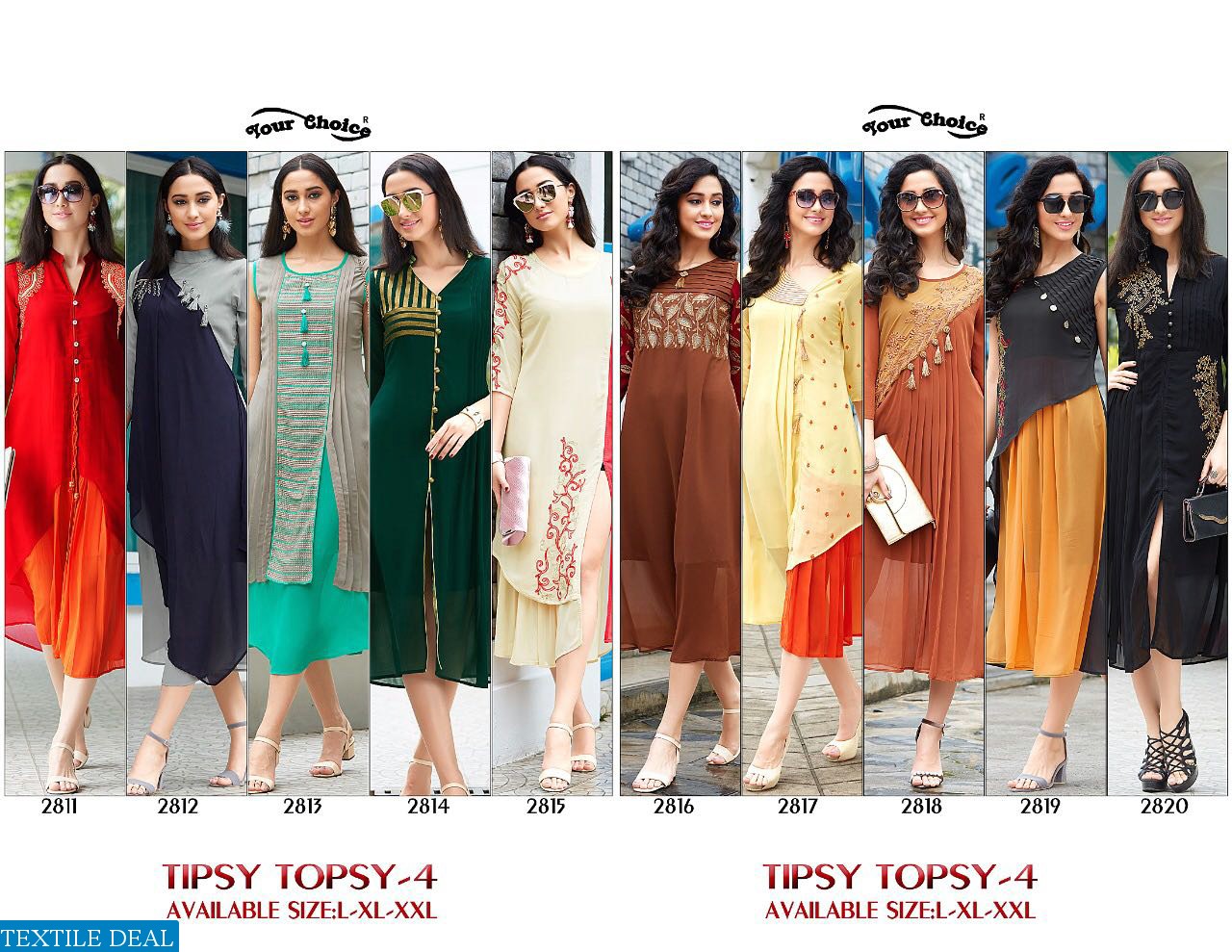 your choice Tipsy topsy vol-4 Wholesale Western Ready made Kurtis